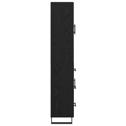 vidaXL Bahut haut 2 pcs Noir aspect chêne 69,5 x 34 x 180 cm
