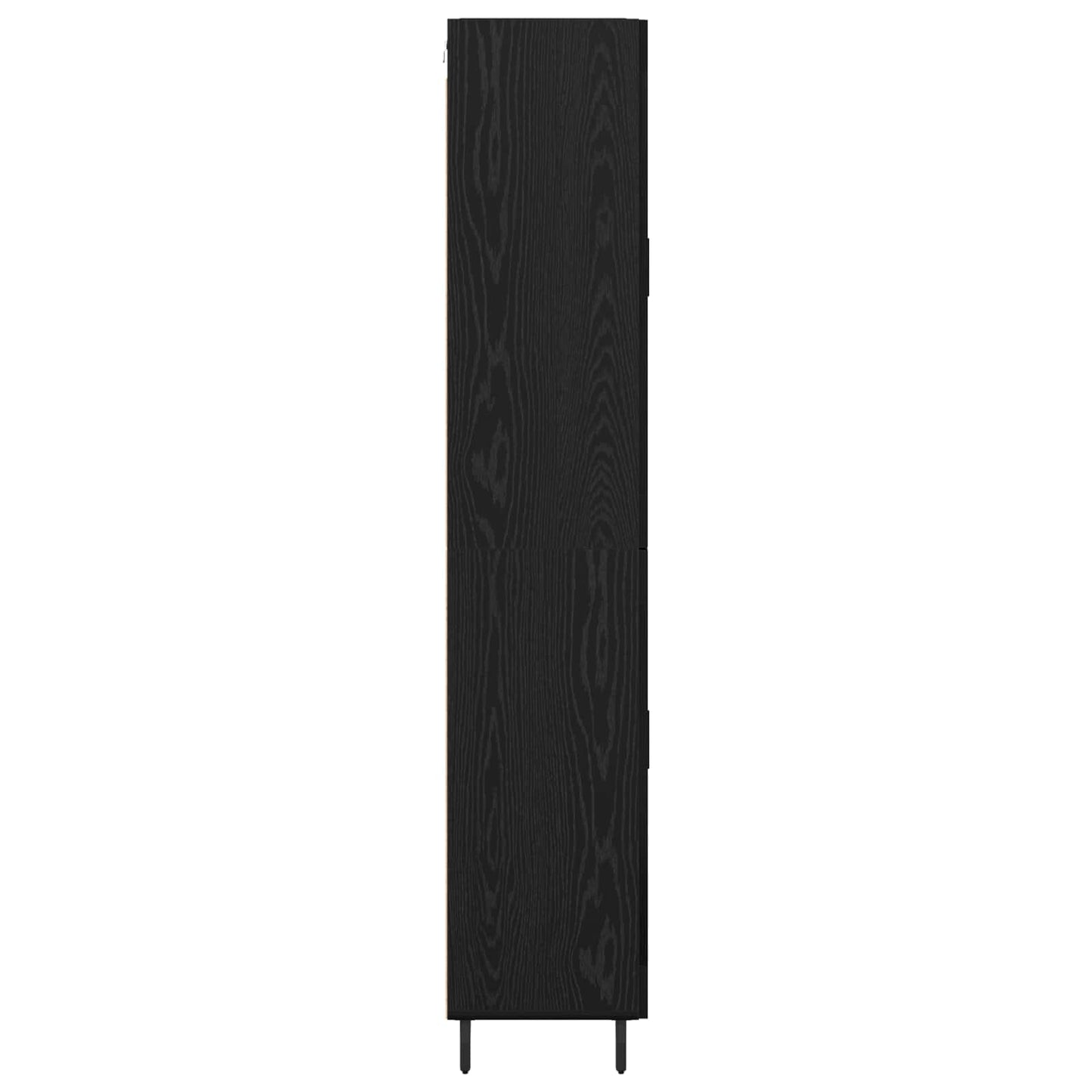 vidaXL Highboard 2 pcs Schwarz Eichen-Optik Engineered Wood und Glas