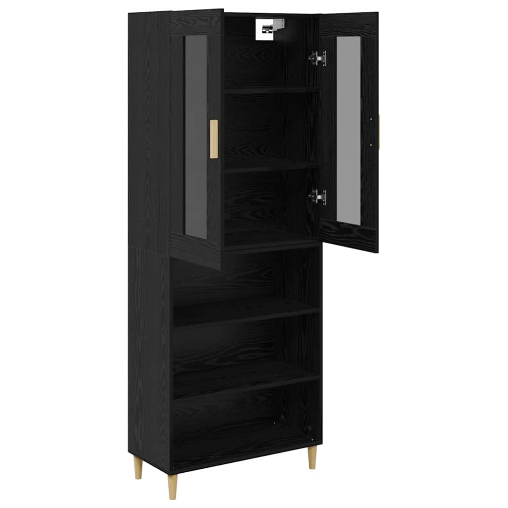 vidaXL Bahut haut noir aspect chêne 69,5 x 34 x 180 cm