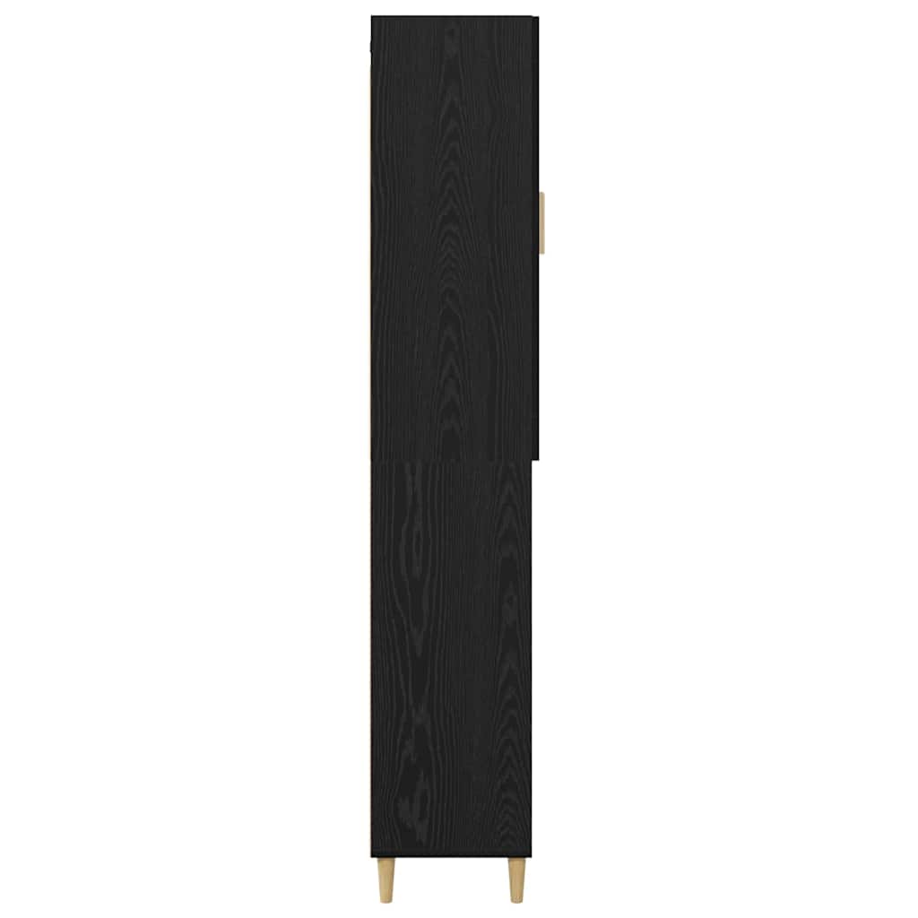 vidaXL Bahut haut noir aspect chêne 69,5 x 34 x 180 cm