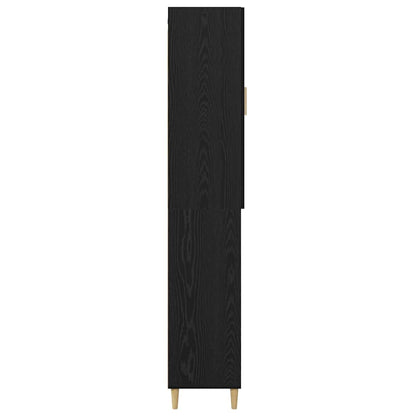 vidaXL Bahut haut noir aspect chêne 69,5 x 34 x 180 cm