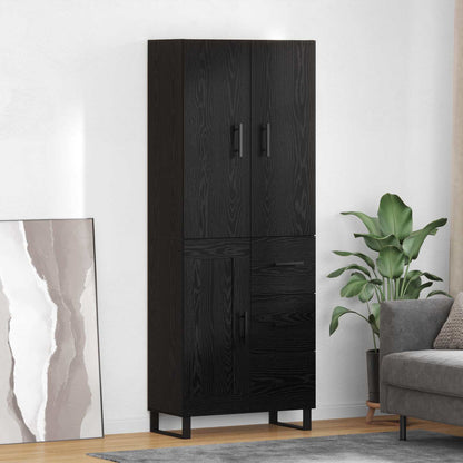 vidaXL Vaisselier 2 pcs Noir aspect chêne 69,5 x 34 x 180 cm