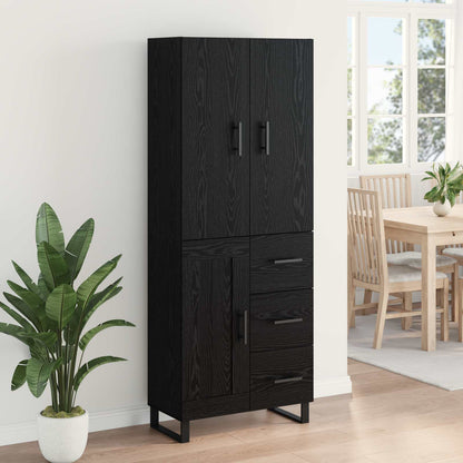 vidaXL Vaisselier 2 pcs Noir aspect chêne 69,5 x 34 x 180 cm