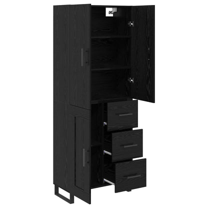 vidaXL Vaisselier 2 pcs Noir aspect chêne 69,5 x 34 x 180 cm