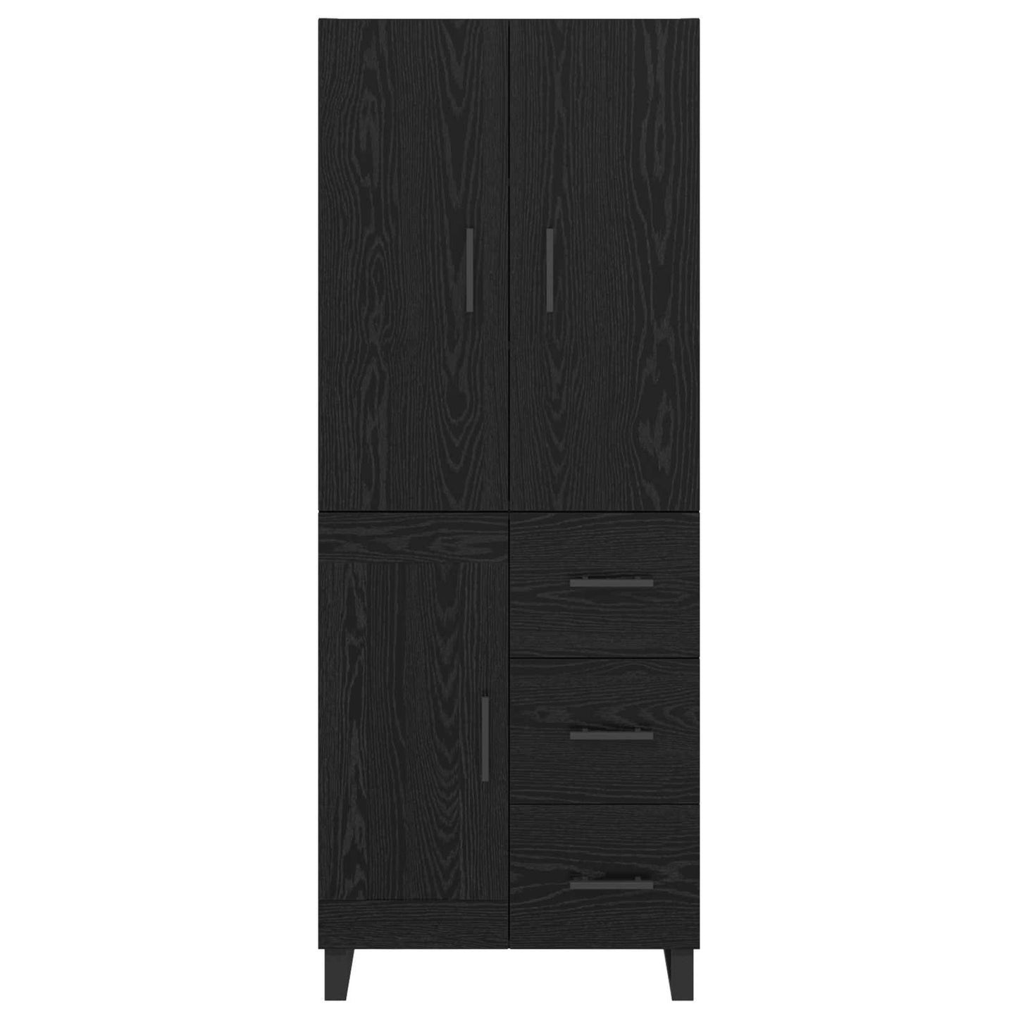 vidaXL Vaisselier 2 pcs Noir aspect chêne 69,5 x 34 x 180 cm
