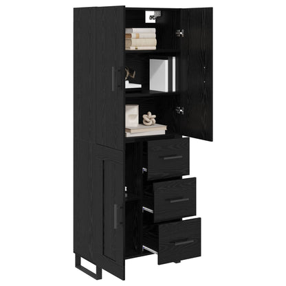 vidaXL Vaisselier 2 pcs Noir aspect chêne 69,5 x 34 x 180 cm