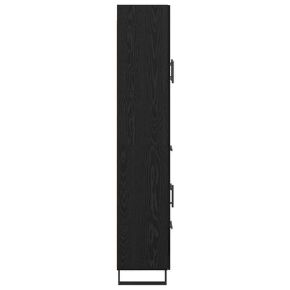 vidaXL Vaisselier 2 pcs Noir aspect chêne 69,5 x 34 x 180 cm