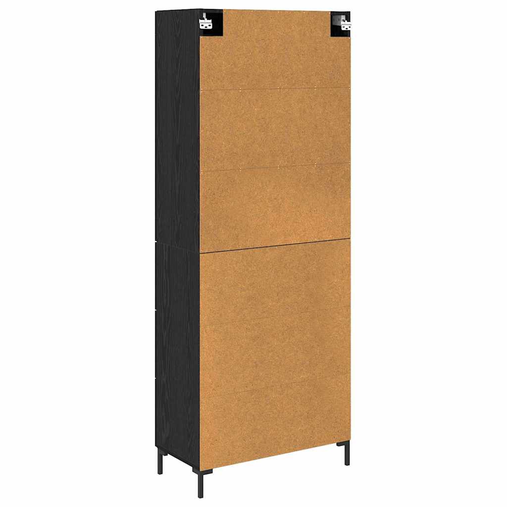 vidaXL Highboard 2 pcs Schwarz Eichen-Optik Holzwerkstoff