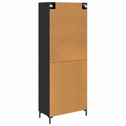 vidaXL Highboard 2 pcs Schwarz Eichen-Optik Holzwerkstoff