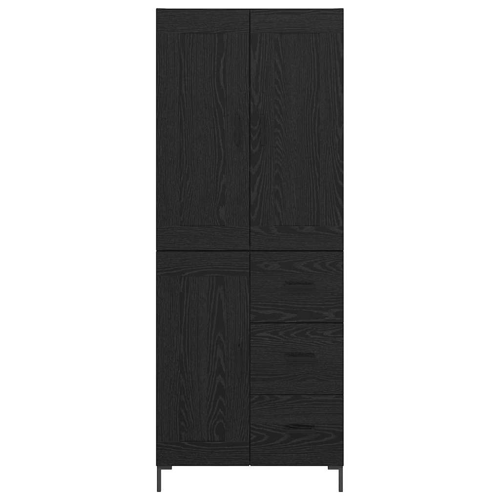 vidaXL Highboard 2 pcs Schwarz Eichen-Optik Holzwerkstoff