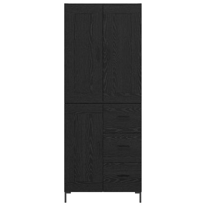 vidaXL Highboard 2 pcs Schwarz Eichen-Optik Holzwerkstoff