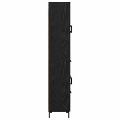 vidaXL Highboard 2 pcs Schwarz Eichen-Optik Holzwerkstoff