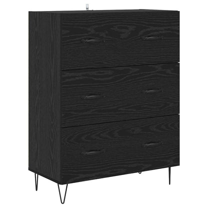 vidaXL Highboard 2 pcs Schwarz Eichen-Optik Holzwerkstoff