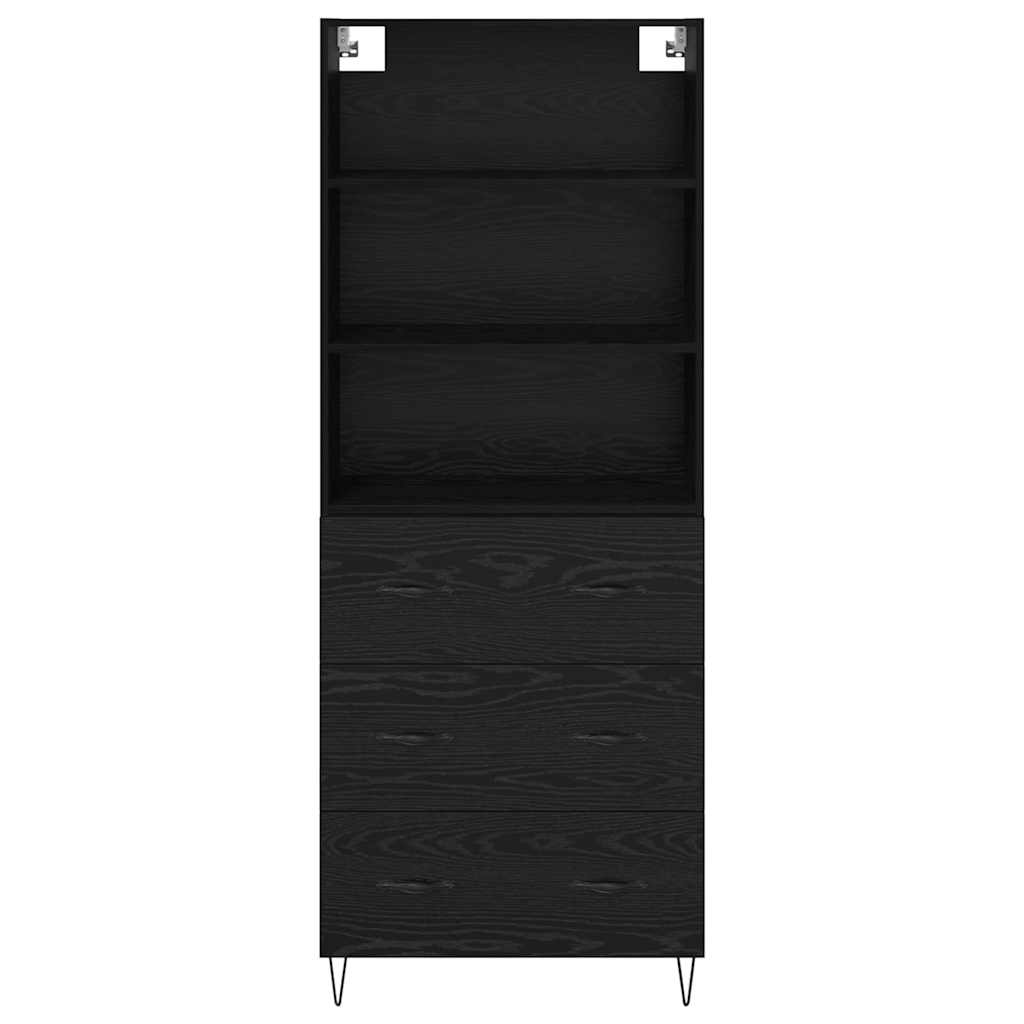 vidaXL Highboard 2 pcs Schwarz Eichen-Optik Holzwerkstoff