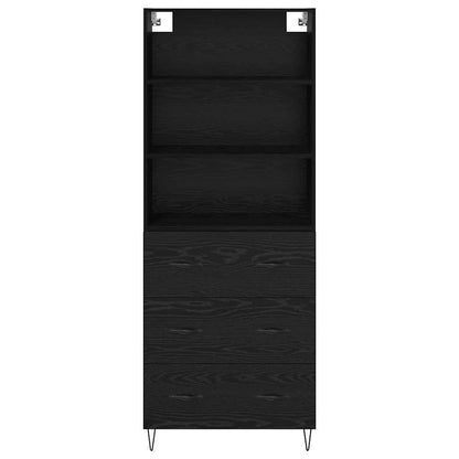 vidaXL Highboard 2 pcs Schwarz Eichen-Optik Holzwerkstoff
