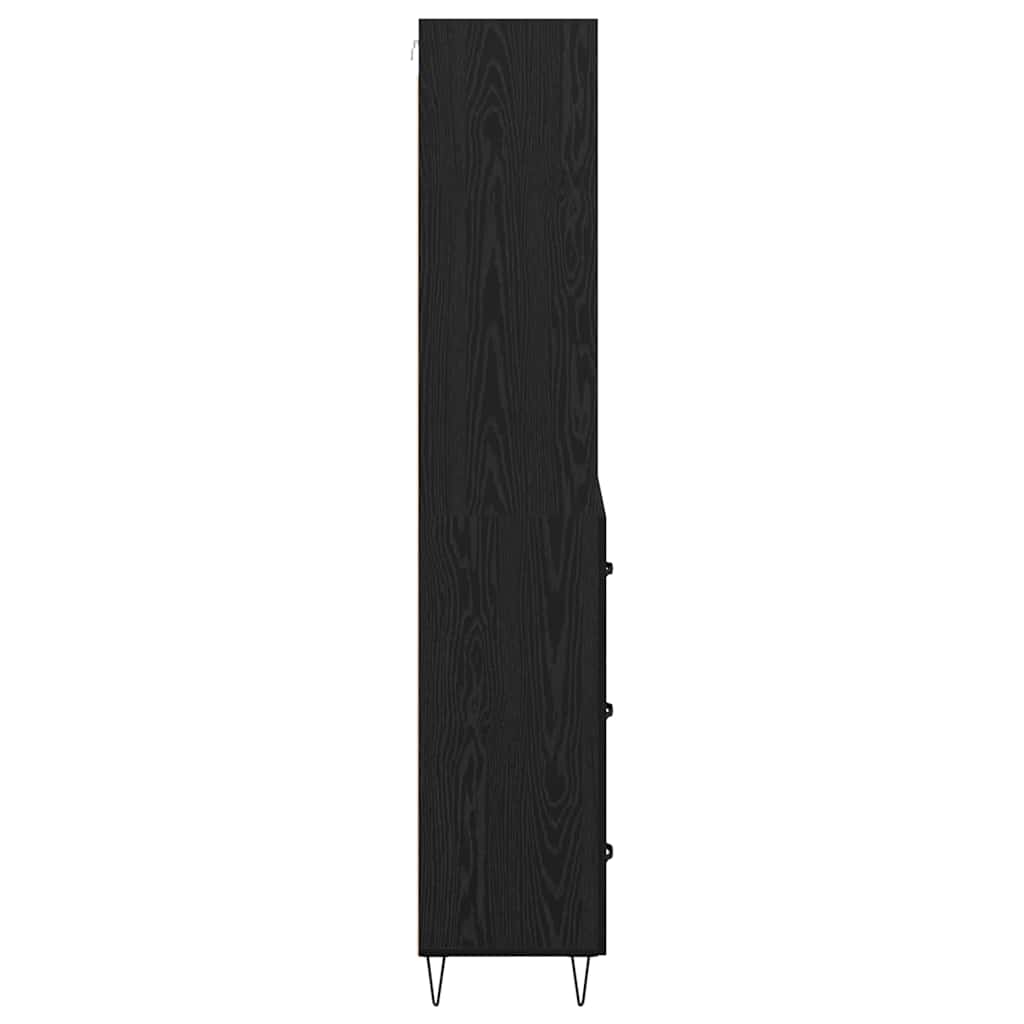 vidaXL Highboard 2 pcs Schwarz Eichen-Optik Holzwerkstoff