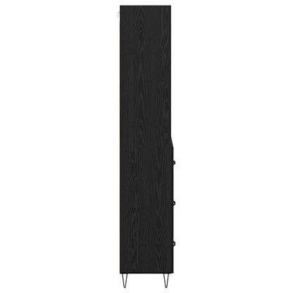 vidaXL Highboard 2 pcs Schwarz Eichen-Optik Holzwerkstoff