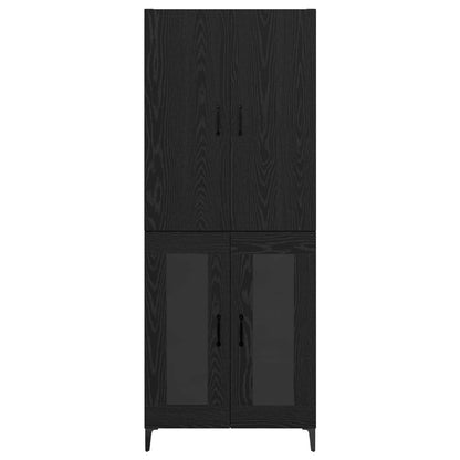 Highboard Schwarz Eichen-Optik 69,5 x 34 x 180 cm Holzwerkstoff