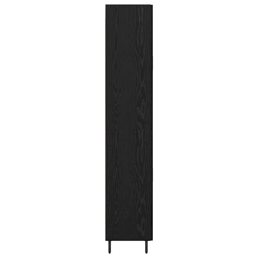 vidaXL Highboard 2 pcs Schwarz Eichen-Optik Engineered Wood und Glas