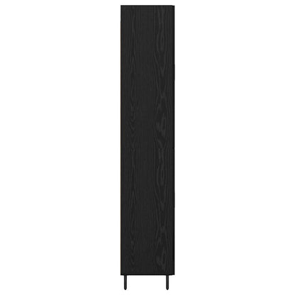 vidaXL Highboard 2 pcs Schwarz Eichen-Optik Engineered Wood und Glas