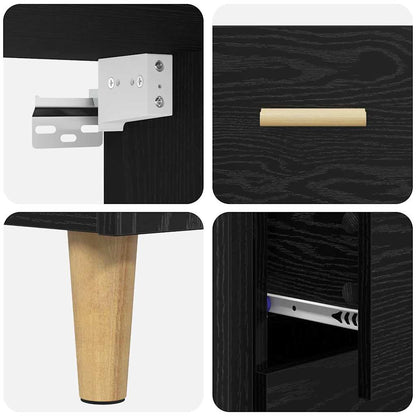 vidaXL Highboard Schwarz Eichen-Optik 69,5 x 32,5 x 180 cm