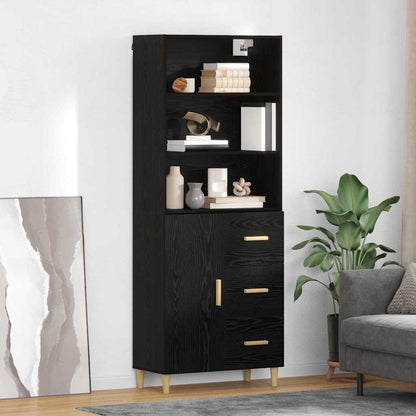 vidaXL Highboard Schwarz Eichen-Optik 69,5 x 32,5 x 180 cm