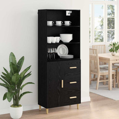vidaXL Highboard Schwarz Eichen-Optik 69,5 x 32,5 x 180 cm