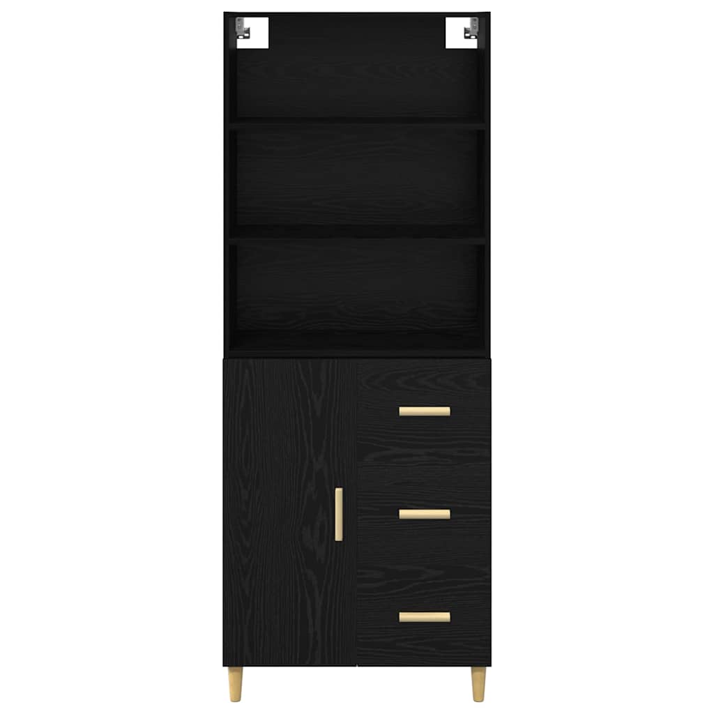 vidaXL Highboard Schwarz Eichen-Optik 69,5 x 32,5 x 180 cm