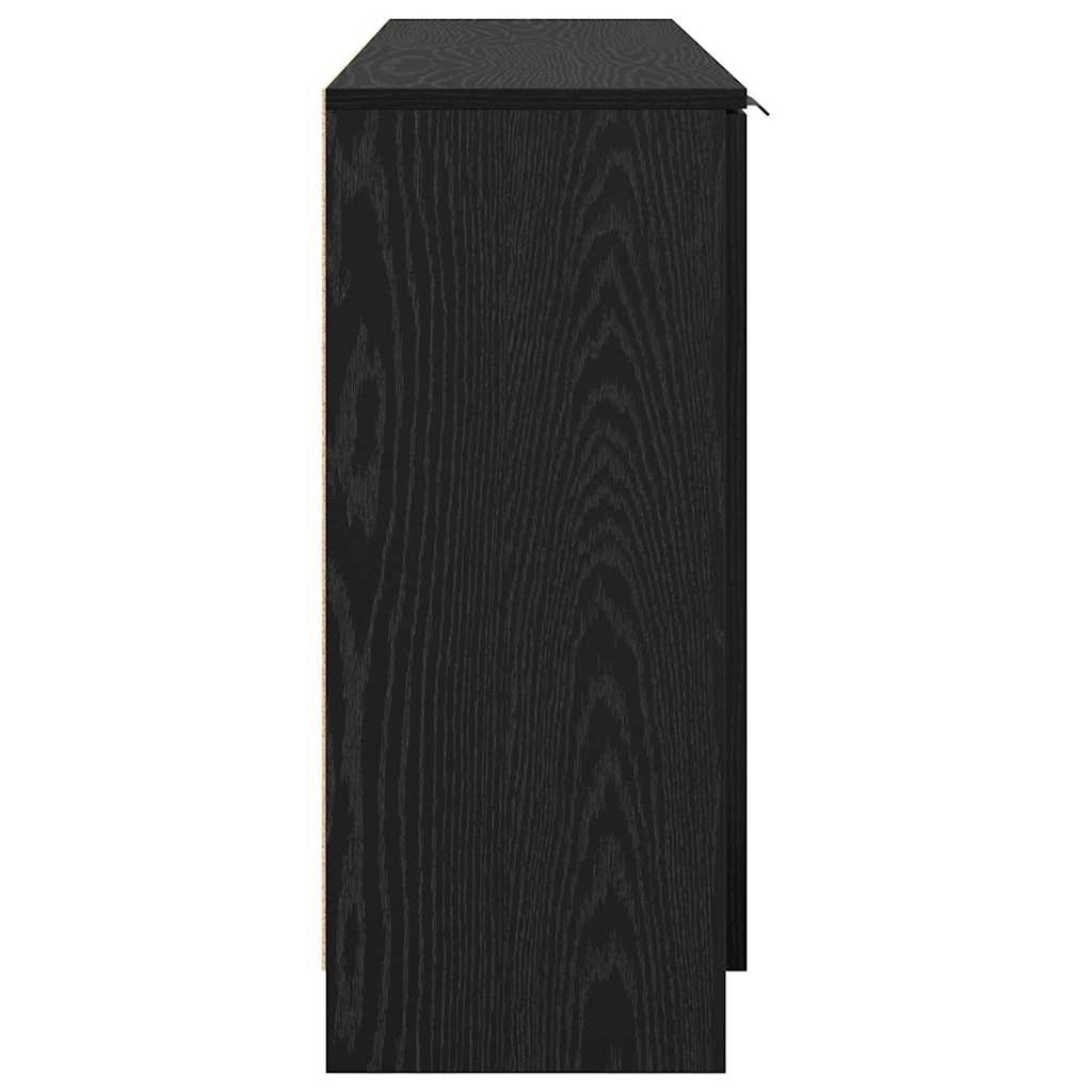 vidaXL Sideboard 3 pcs Schwarz Eichen-Optik Holzwerkstoff
