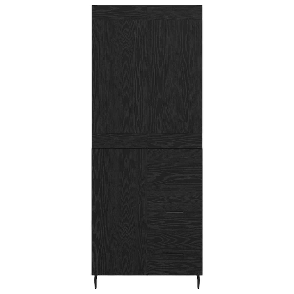 vidaXL Highboard 2 pcs Schwarz Eichen-Optik Holzwerkstoff