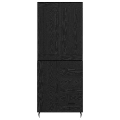 vidaXL Highboard 2 pcs Schwarz Eichen-Optik Holzwerkstoff