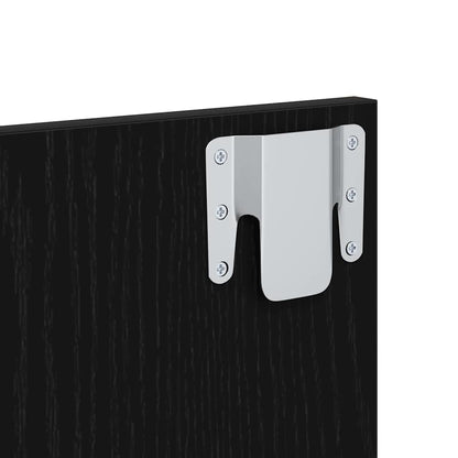 vidaXL Tête de lit avec rangement 3 pcs Noir Aspect Chêne Bois d'ingénierie