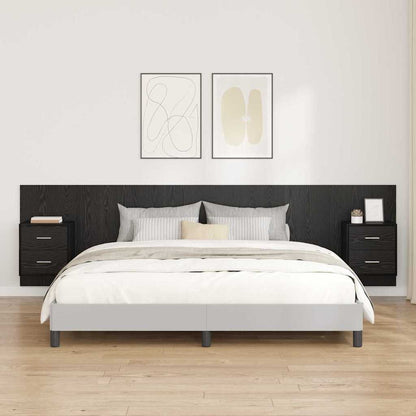 vidaXL Tête de lit avec rangement 3 pcs Noir Aspect Chêne Bois d'ingénierie