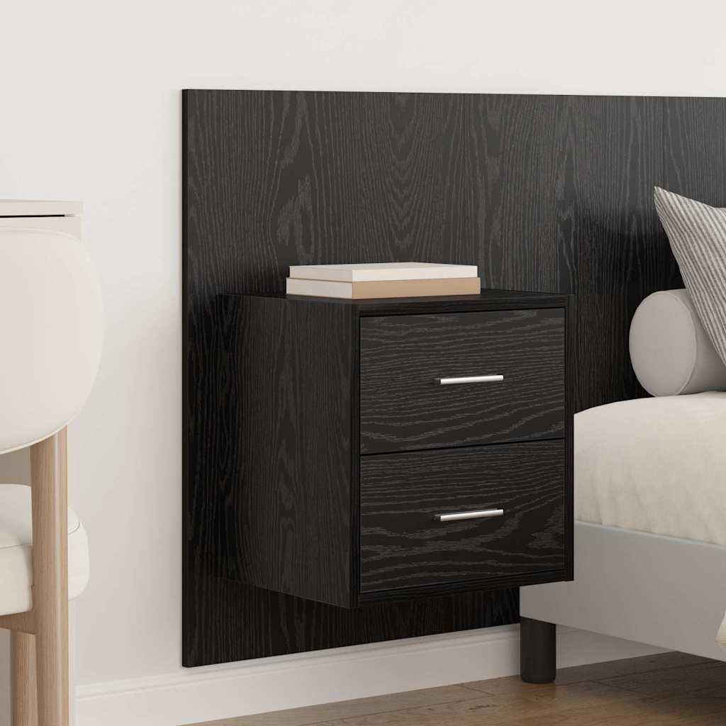 vidaXL Tête de lit avec rangement 3 pcs Noir Aspect Chêne Bois d'ingénierie