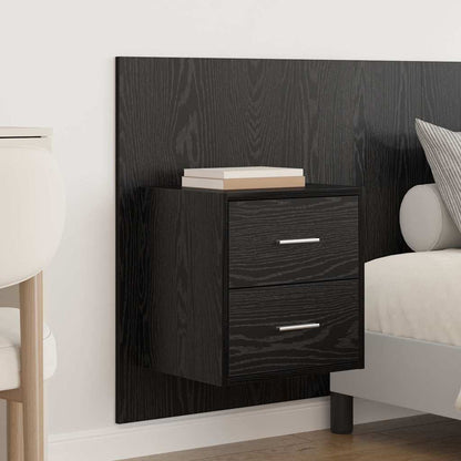 vidaXL Tête de lit avec rangement 3 pcs Noir Aspect Chêne Bois d'ingénierie
