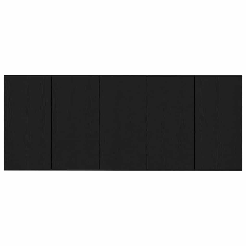 vidaXL Tête de lit avec rangement 3 pcs Noir Aspect Chêne Bois d'ingénierie