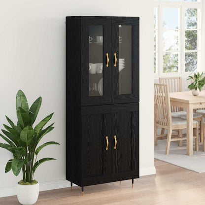 vidaXL Meuble haut 2 pcs Noir aspect chêne Aggloméré