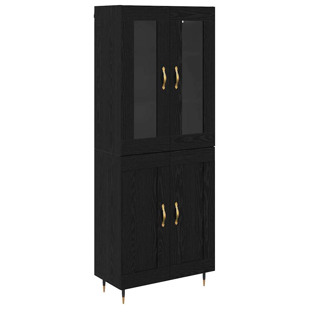 vidaXL Meuble haut 2 pcs Noir aspect chêne Aggloméré