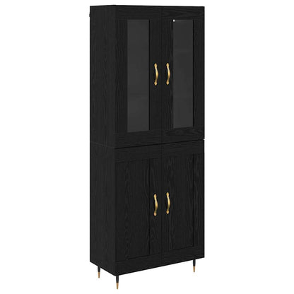 vidaXL Meuble haut 2 pcs Noir aspect chêne Aggloméré