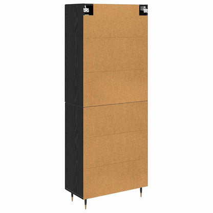 vidaXL Meuble haut 2 pcs Noir aspect chêne Aggloméré