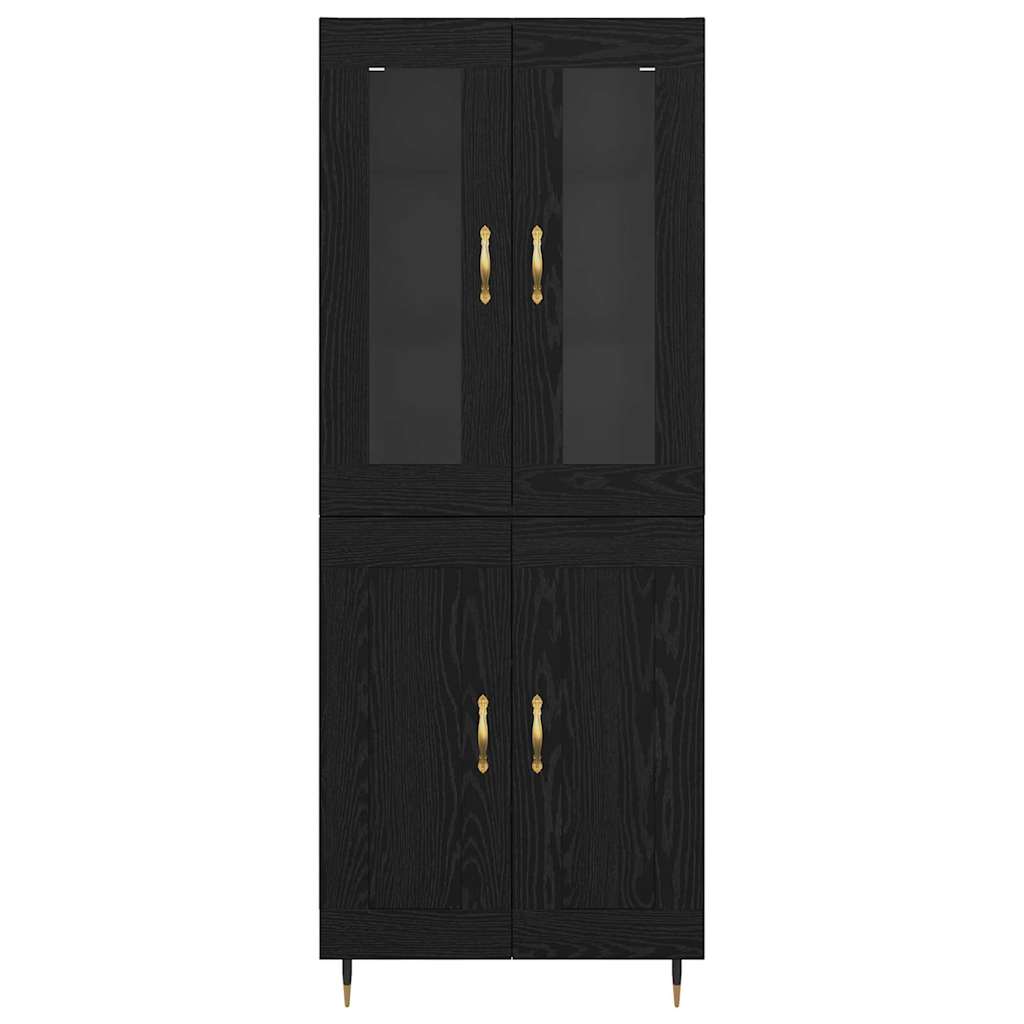 vidaXL Meuble haut 2 pcs Noir aspect chêne Aggloméré