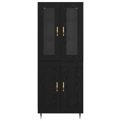 vidaXL Meuble haut 2 pcs Noir aspect chêne Aggloméré