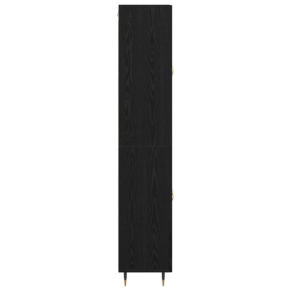 vidaXL Meuble haut 2 pcs Noir aspect chêne Aggloméré