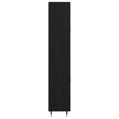 vidaXL Meuble haut 2 pcs Noir aspect chêne Aggloméré