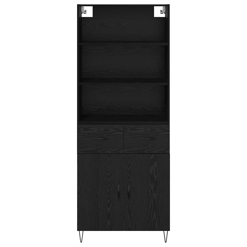vidaXL Highboard 2 pcs Schwarz Eichen-Optik Holzwerkstoff