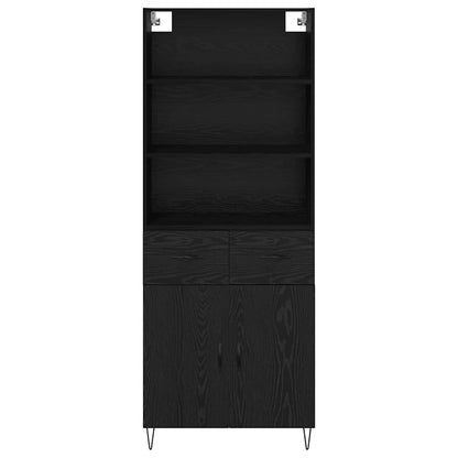 vidaXL Highboard 2 pcs Schwarz Eichen-Optik Holzwerkstoff