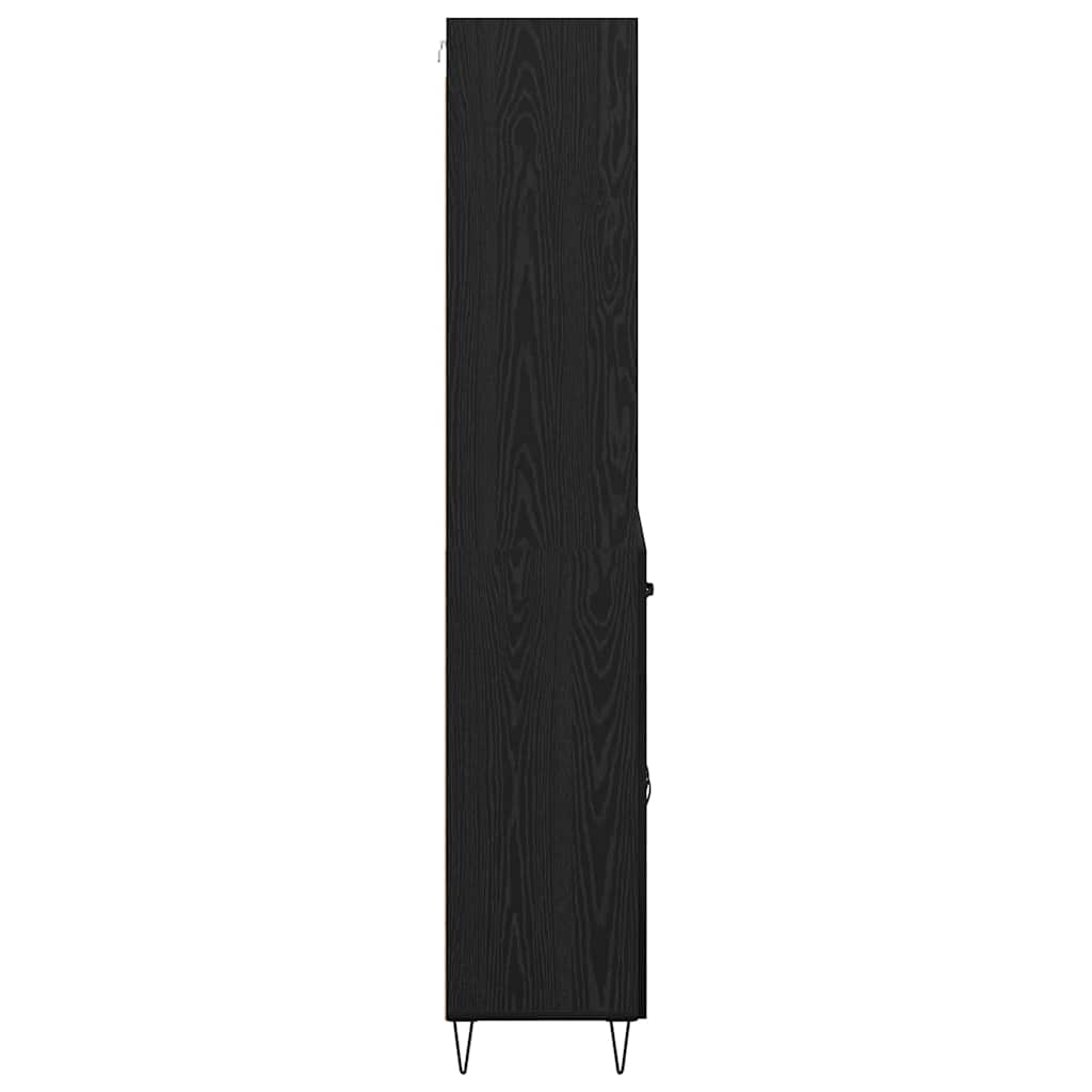vidaXL Highboard 2 pcs Schwarz Eichen-Optik Holzwerkstoff