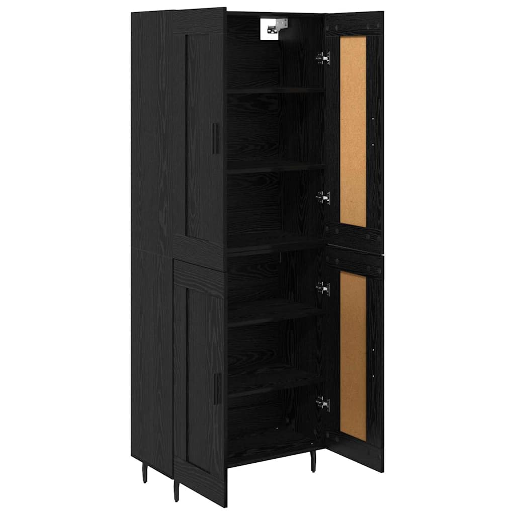 vidaXL Highboard 2 pcs Schwarz Eichen-Optik Holzwerkstoff