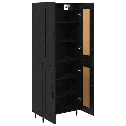 vidaXL Highboard 2 pcs Schwarz Eichen-Optik Holzwerkstoff