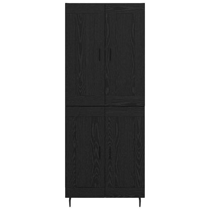 vidaXL Highboard 2 pcs Schwarz Eichen-Optik Holzwerkstoff